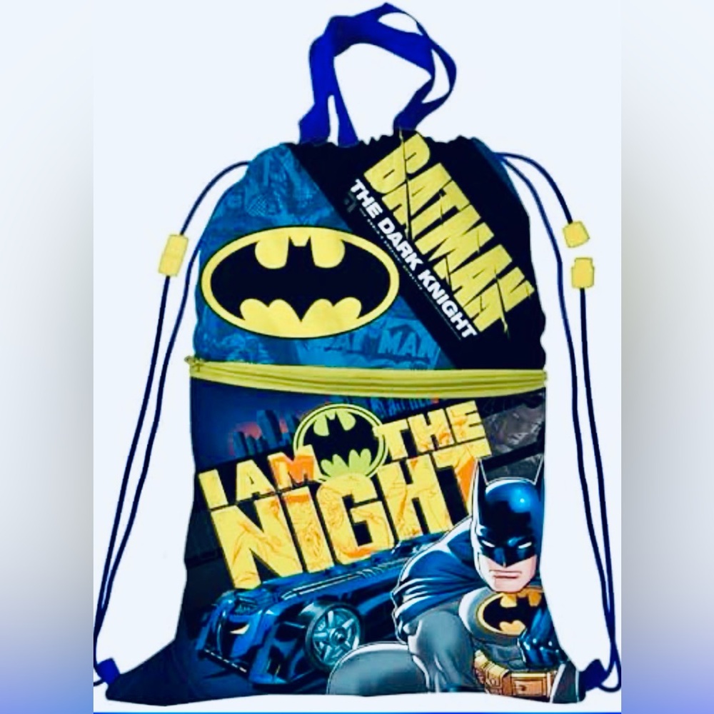 Batman Water Resistant Cinch Bag with Front Pocket